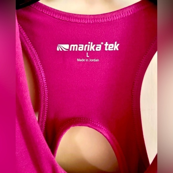 Marika Tek Ladies SZLarge Pink Sports Bra Top No Pads Work Out Active Ta…​​​​​​​ - Picture 2 of 9